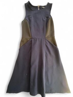 Mossimo Supply Co. Navy & Black Paneled Midi Dress